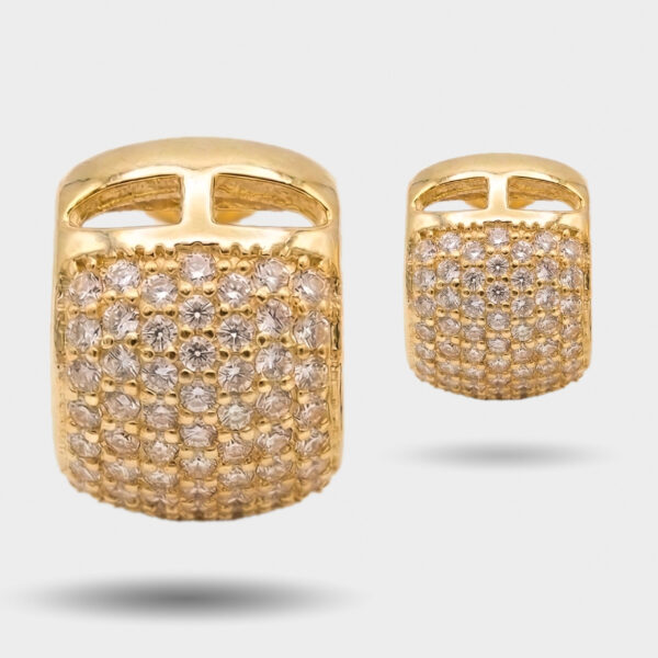 Gold Pave Crystal Huggie Hoop Earrings