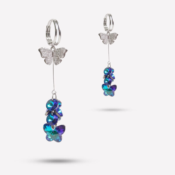 Mystic Butterfly Bloom Iridescent Long Drop Earrings