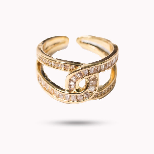 Elegant Pave Interlocking Infinity Loop Statement Ring