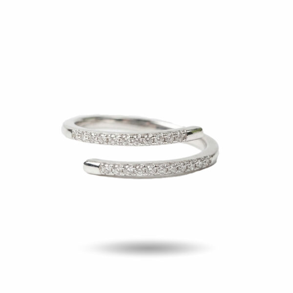 Sparkling Pavé Spiral Bypass Ring