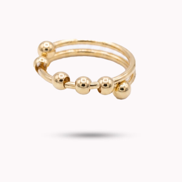 Anti-Anxiety Spinning Bead Fidget Ring – Polished Gold Finish