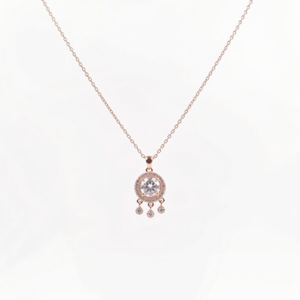 Rose Gold Dreamcatcher Halo Chandelier Pendant Necklace