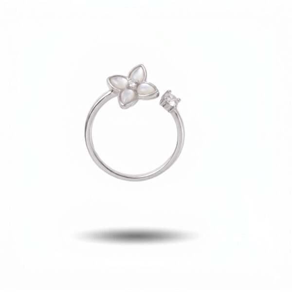 Elowen Mother of Pearl Clover Open Wrap Ring