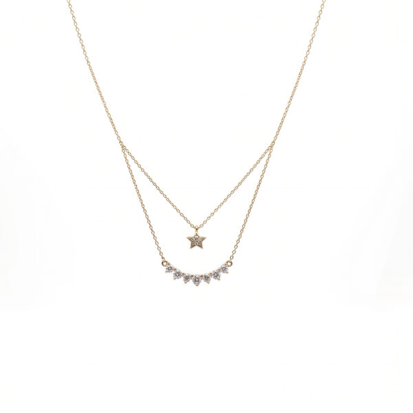 Celestial Crystal Star Y-Necklace in Gold