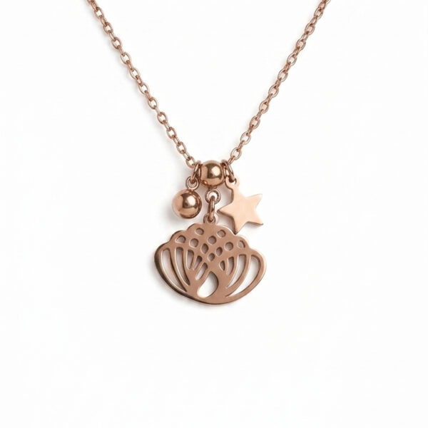Rose Gold Seashell & Starry Night Charm Necklace