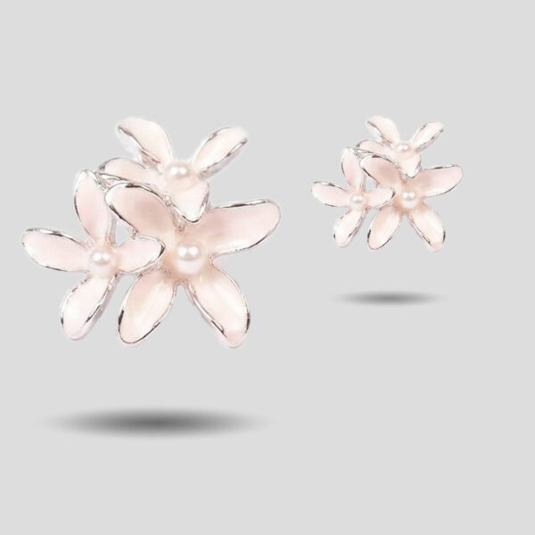 Rose Gold Sparkling Ribbon & Solitaire Studs