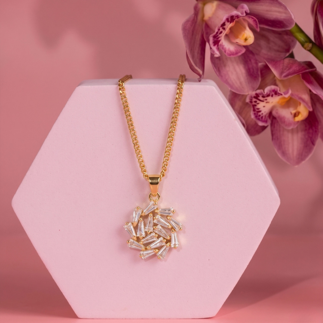 Elegant Gold-Tone Swan Pendant Necklace with Pavé Crystals & Ruby Eye (1)